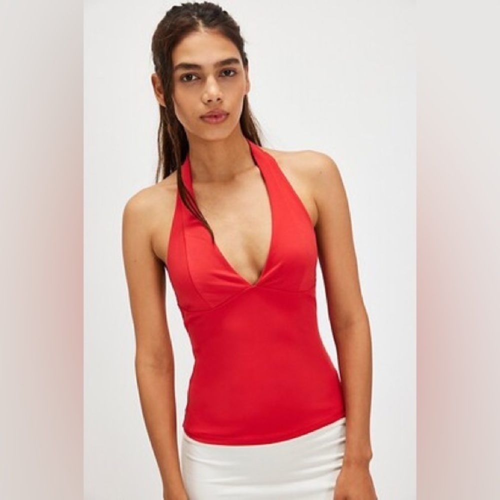 Have it All Halter Top by Free People in Red. NWT!